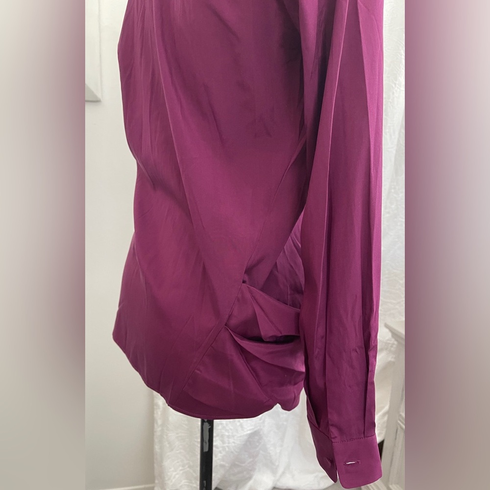 3.1 Philip Lim Silk Blend Blouse Raspberry Purple colour Covered Buttons Size 0 - Picture 4 of 12